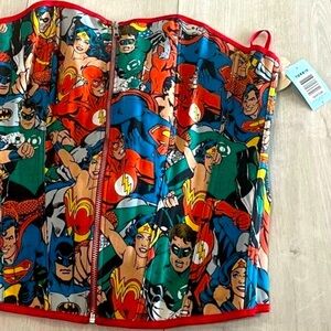 DC comics canvas lace up corset